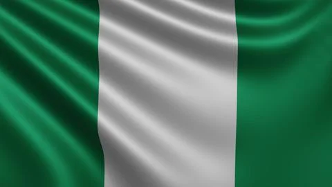 Render of the Nigeria flag flutters in the wind close-up, the national flag of Stock Illustration