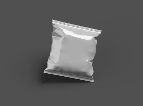 Render of a Package for a square polyethylene bag for food on a dark background Stock Illustration