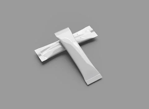 Render of a packaging stick for your product on grey background Stock Illustration