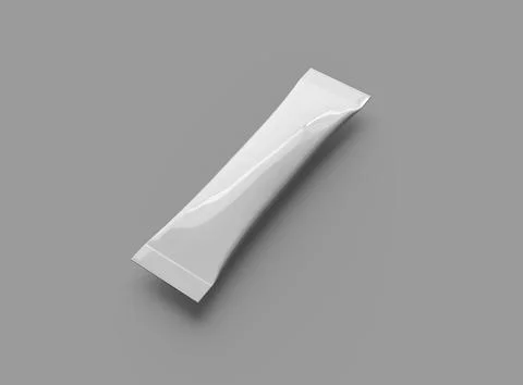 Render of a packaging stick for your product on grey background Stock Illustration