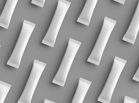 Render of a packaging stick for your product on grey background Stock Illustration