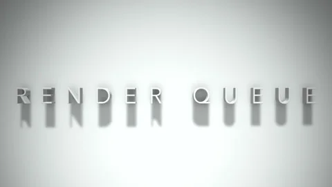 Render queue 3D title animation white text on a white background Stock Footage 299824298