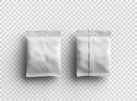 Render of resealable zip-lock bag with hanging hole on transparent background Stock Illustration