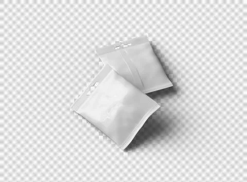 Render of resealable zip-lock bag with hanging hole on transparent background Stock Illustration