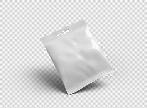 Render of resealable zip-lock bag with hanging hole on transparent background Stock Illustration
