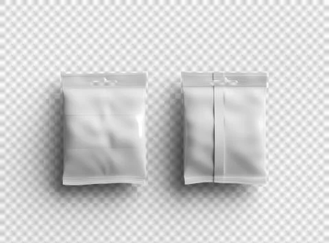 Render of resealable zip-lock bag with hanging hole on transparent background Stock Illustration