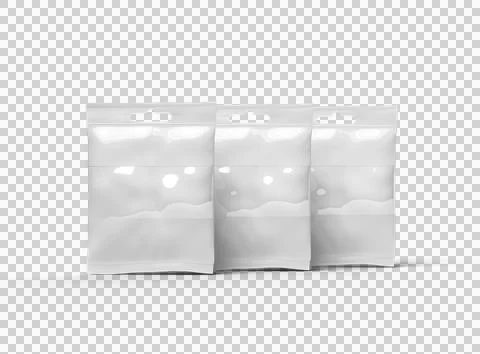 Render of resealable zip-lock bag with hanging hole on transparent background Stock Illustration