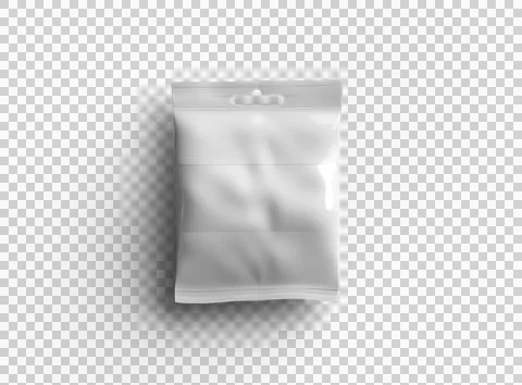 Render of resealable zip-lock bag with hanging hole on transparent background Stock Illustration