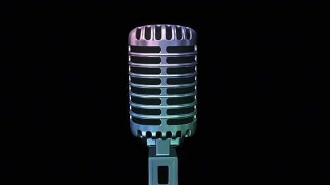 Render of retro  microphone with alpha channel 4K. Stock Footage 90275872