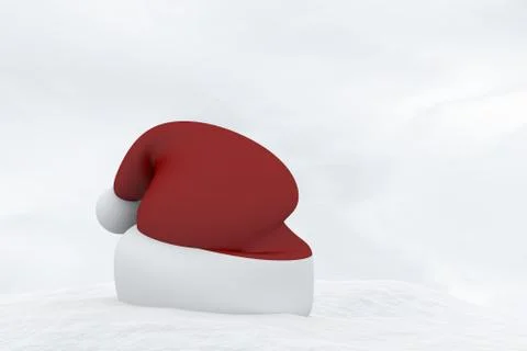 Render of a santa hat isolated in white background  snow Stock Illustration