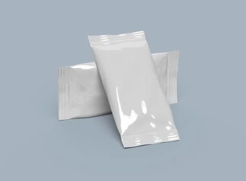 Render of a sealed ice-cream packaging bag on a light background Stock Illustration