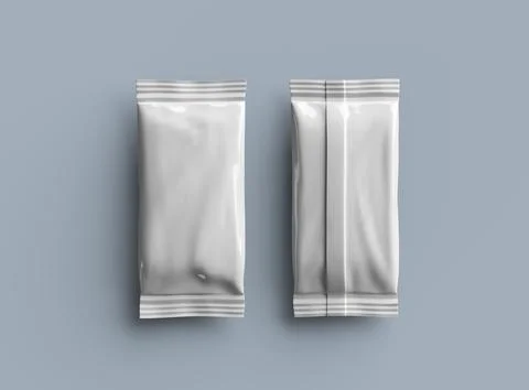 Render of a sealed ice-cream packaging bag on a light background Stock Illustration