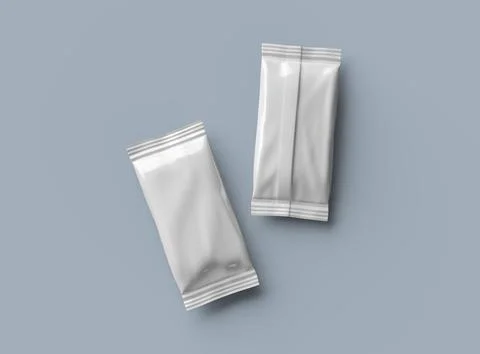 Render of a sealed ice-cream packaging bag on a light background Stock Illustration