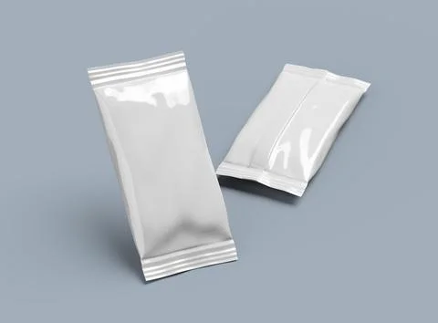 Render of a sealed ice-cream packaging bag on a light background Stock Illustration