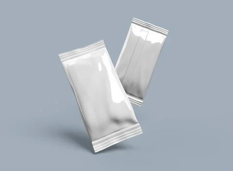 Render of a sealed ice-cream packaging bag on a light background Stock Illustration