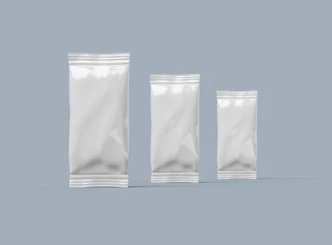 Render of a sealed ice-cream packaging bag on a light background Stock Illustration