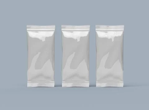 Render of a sealed ice-cream packaging bag on a light background Stock Illustration