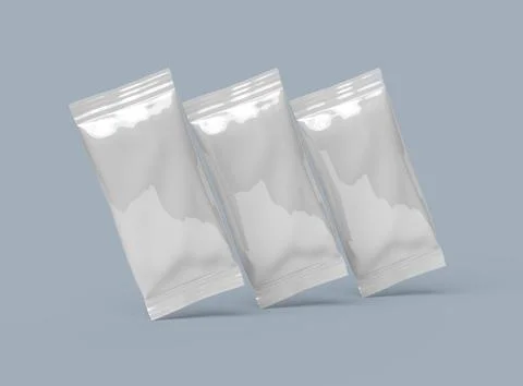 Render of a sealed ice-cream packaging bag on a light background Stock Illustration