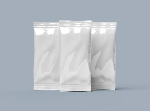 Render of a sealed ice-cream packaging bag on a light background Stock Illustration