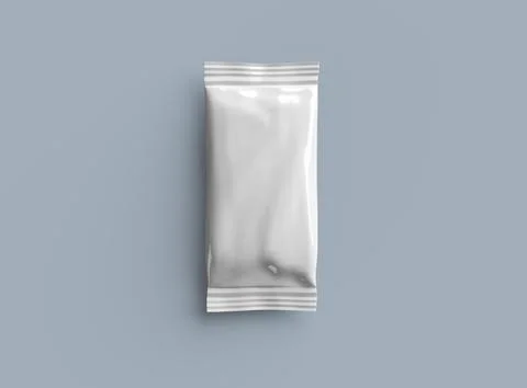 Render of a sealed ice-cream packaging bag on a light background Stock Illustration