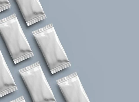 Render of a sealed ice-cream packaging bag on a light background Stock Illustration