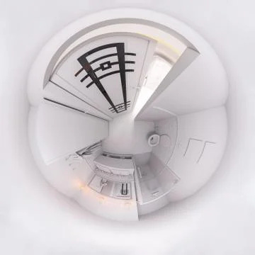 Render seamless 360 degree spherical panorama of a bathroom Stock Illustration