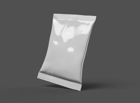 Render of small package for food snack, chips, peanuts on dark background Stock Illustration