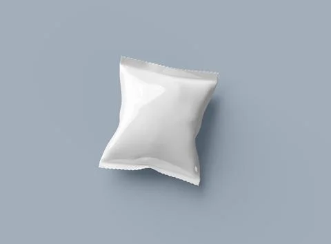 Render of a snack packaging bag with crimped edges on a light background Stock Illustration