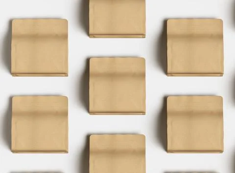 Render of a square paper doy-pack packaging with a zipper on a light background Stock Illustration