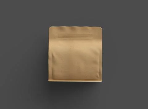 Render of a square paper doy-pack packaging with a zipper on a dark background Stock-Illustration
