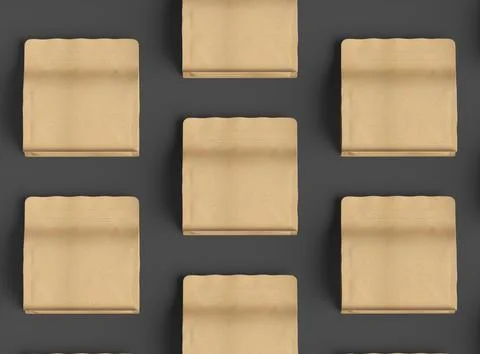 Render of a square paper doy-pack packaging with a zipper on a dark background Stock Illustration