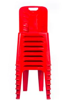 Render of  stacked red chairs Foto stock