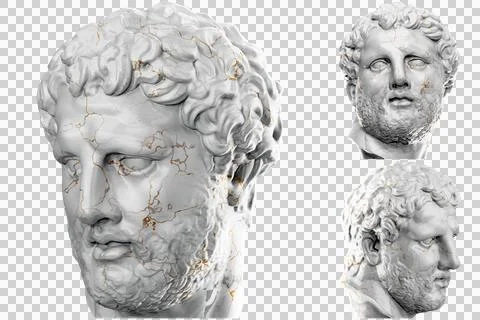 Render of a statue of a Barbarian Chief, perfect for historical and cultural  Stock Illustration