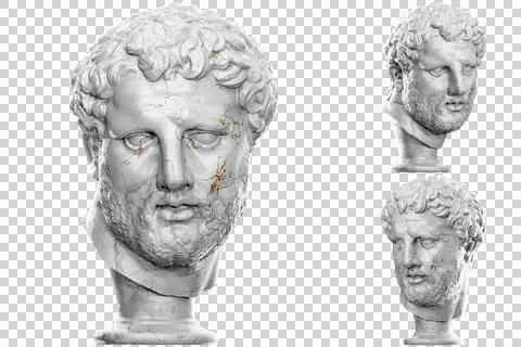 Render of a statue of a Barbarian Chief, perfect for historical and cultural Stock Illustration