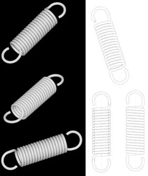 Render of tension spring 스톡 일러스트