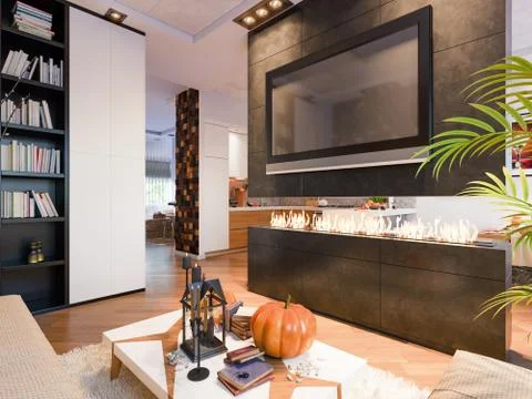 Render of a townhouse interior design Stock-Illustration