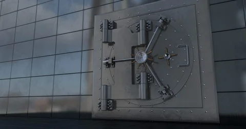 Render of the vault door. 3D Stock Footage 128952273