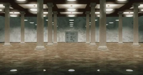 Render of the vault door. 3D Stock Illustration