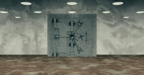 Render of the vault door. 3D Stock Illustration