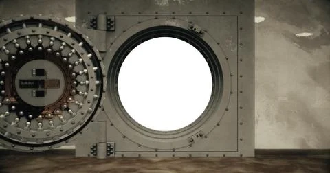 Render of the vault door. 3D Stock Illustration