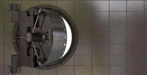 Render of the vault door. 3D Illustrazione stock