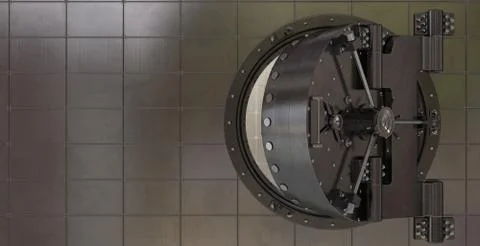 Render of the vault door. 3D Stock Illustration