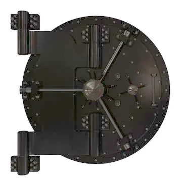 Render of the vault door. 3D Stock Illustration