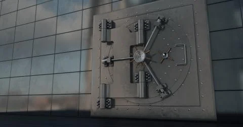Render of the vault door. 3D Stock Illustration