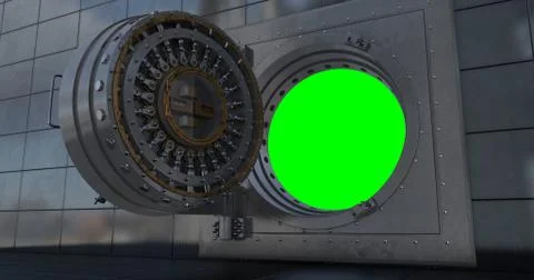 Render of the vault door. 3D Stock Illustration