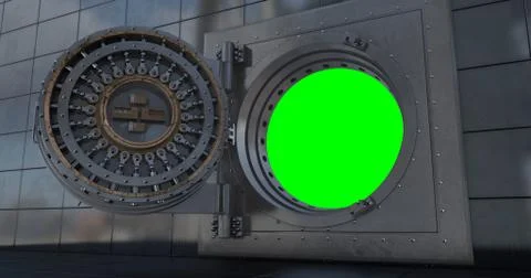 Render of the vault door. 3D Illustrazione stock