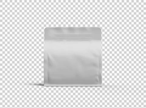 Render of a white square doy-pack package with zipper on transparent background Stock Illustration