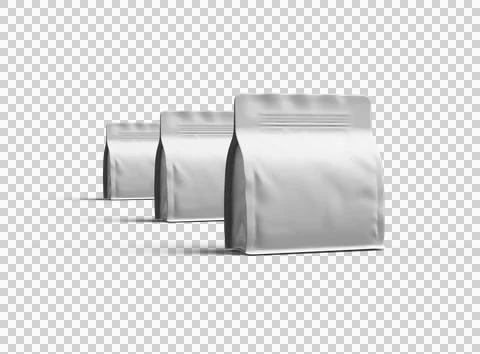 Render of a white square doy-pack package with zipper on transparent background Illustrazione stock