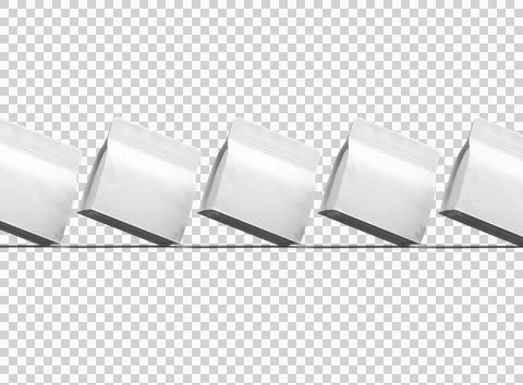 Render of a white square doy-pack package with zipper on transparent background Stock Illustration
