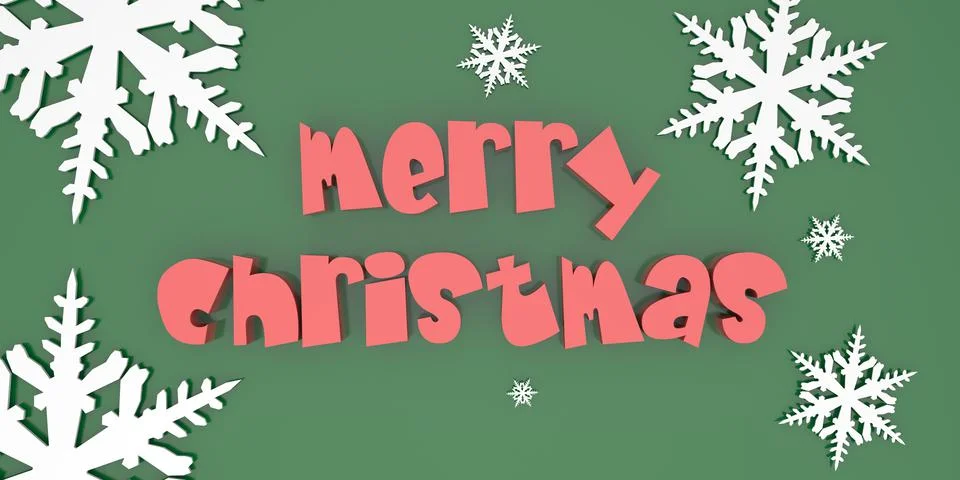 Render the words Merry Christmas on a plain background Stock Illustration